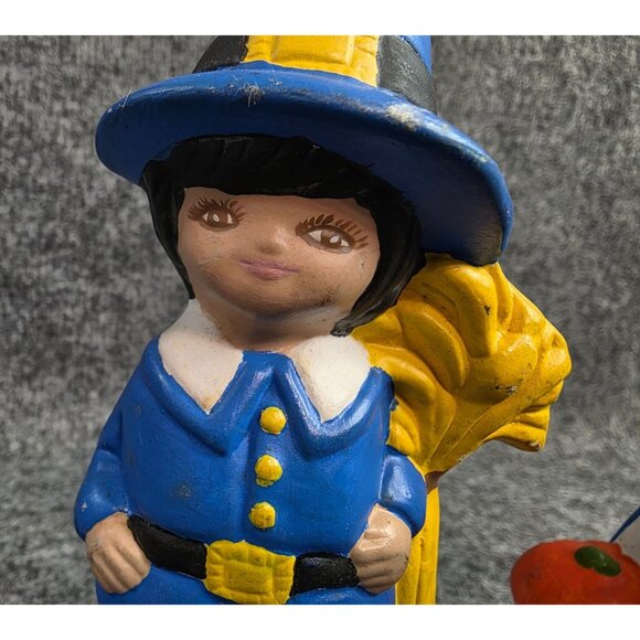 Pilgrim Couple Thanksgiving Figurines Hand Painted Collectible 6in Holiday - Picture 3 of 7